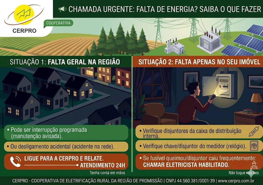 Acabou a luz, o que fazer?